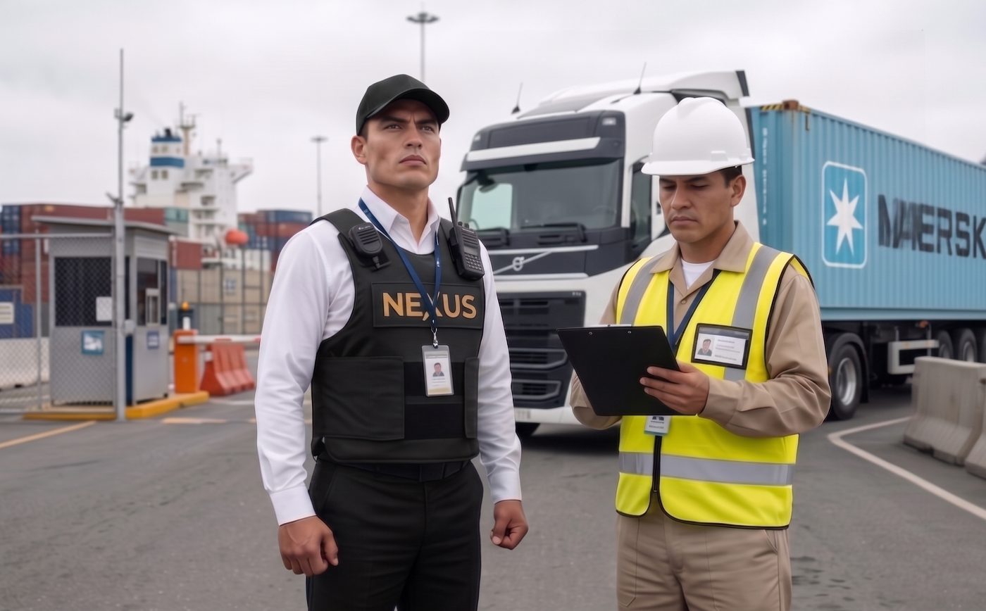 Agente NEXUS y operador en puerto