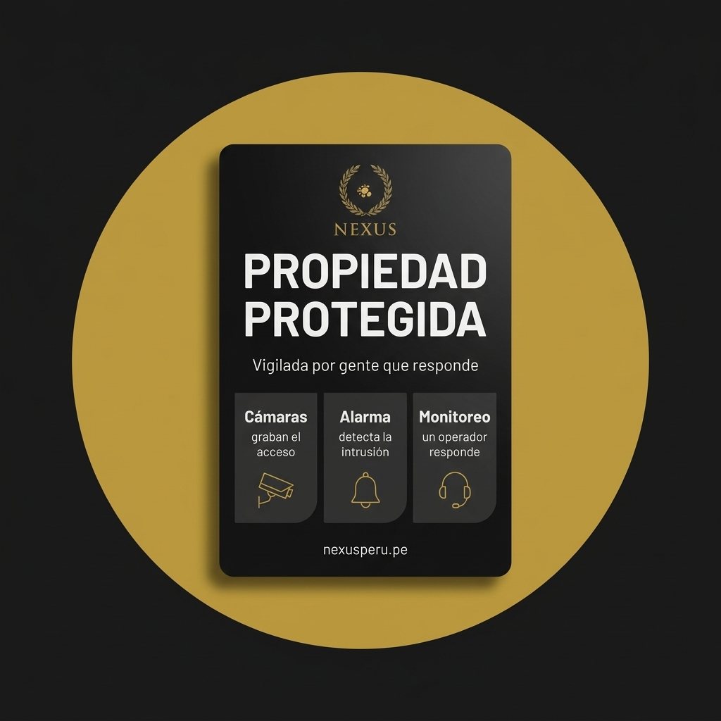 Cartel negro «Propiedad protegida» de Nexus.